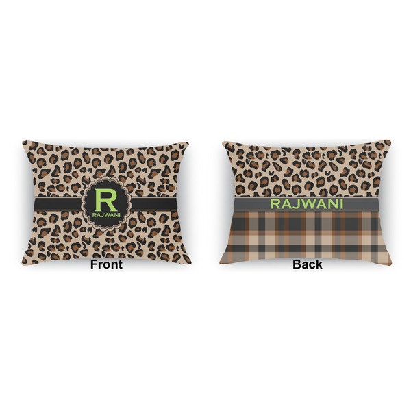 Granite Leopard  Indoor Rectangular Burlap Pillow (Front and Back)
