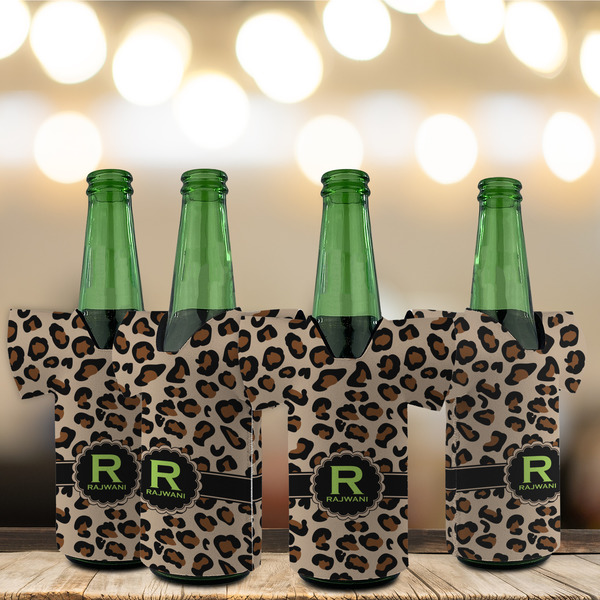Granite Leopard Jersey Bottle Cooler - Set of 4 - LIFESTYLE