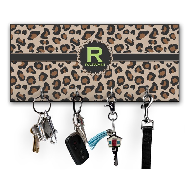 Custom Granite Leopard Key Hanger w/ 4 Hooks w/ Name and Initial