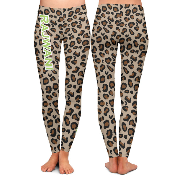 Granite Leopard Ladies Leggings - Front and Back