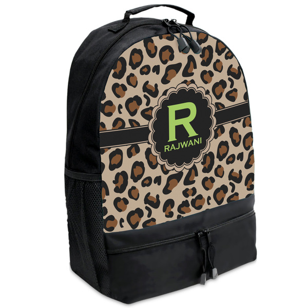 Custom Granite Leopard Backpacks - Black (Personalized)