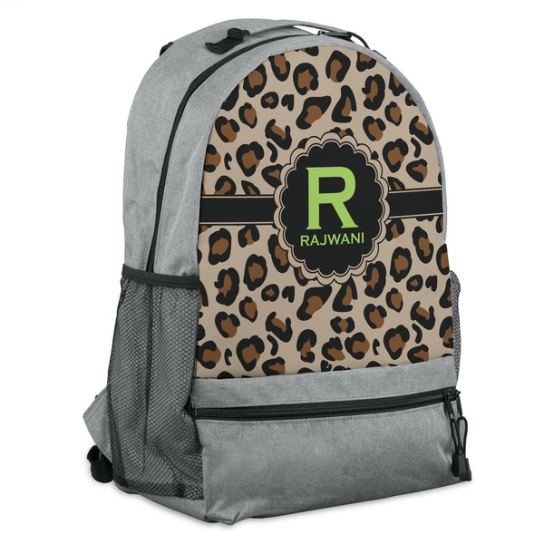Custom Granite Leopard Backpack - Grey (Personalized)