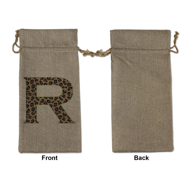 Granite Leopard Large Burlap Gift Bags - Front Approval