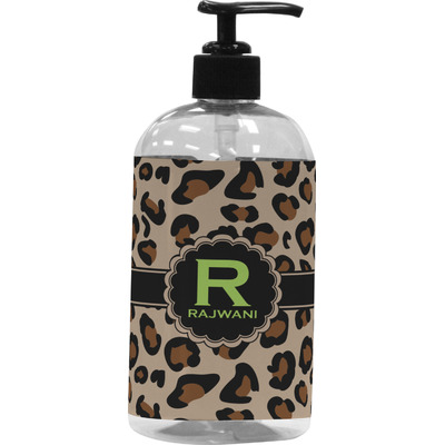 Granite Leopard Plastic Soap / Lotion Dispenser (16 oz - Large - Black) (Personalized)