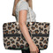 Granite Leopard Large Rope Tote Bag - In Context View