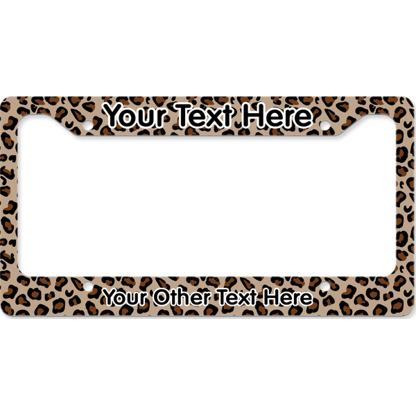 Custom Granite Leopard License Plate Frame - Style B (Personalized)