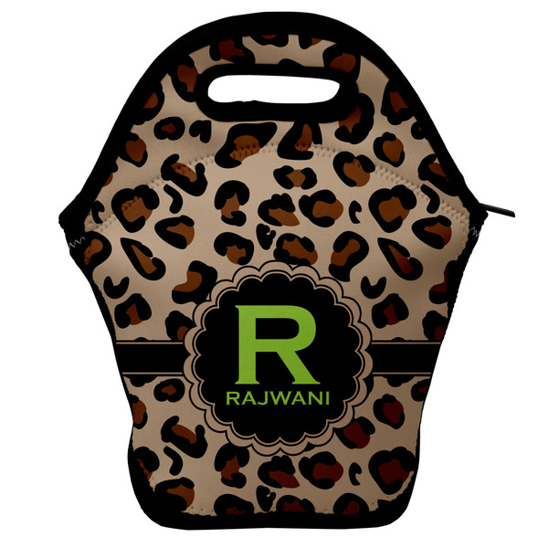 Custom Granite Leopard Lunch Bag w/ Name and Initial