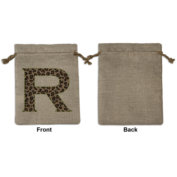 Granite Leopard Medium Burlap Gift Bag - Front Approval