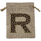 Granite Leopard Medium Burlap Gift Bag - Front (Personalized)