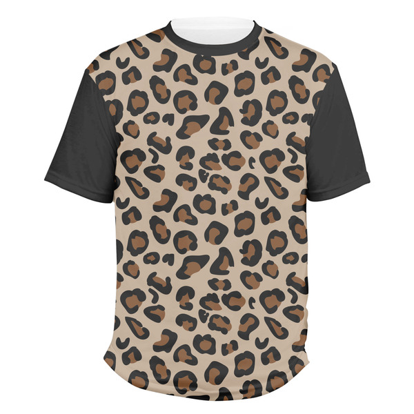 Custom Granite Leopard Men's Crew T-Shirt - Large