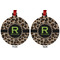 Granite Leopard Metal Ball Ornament - Front and Back