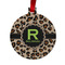 Granite Leopard Metal Ball Ornament - Front