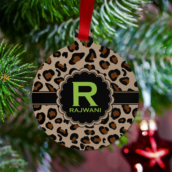 Granite Leopard Metal Ball Ornament - Lifestyle