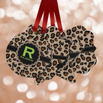 Granite Leopard Metal Ornaments - Double Sided w/ Name and Initial