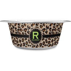 Granite Leopard Stainless Steel Dog Bowl - Large (Personalized)