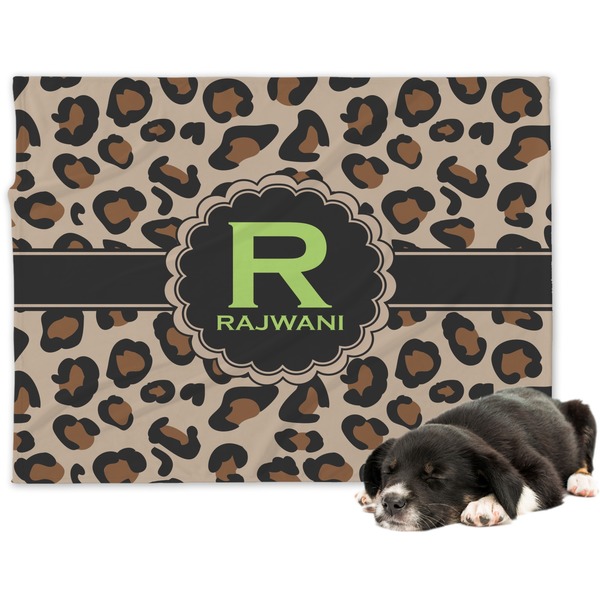 Custom Granite Leopard Dog Blanket - Large (Personalized)