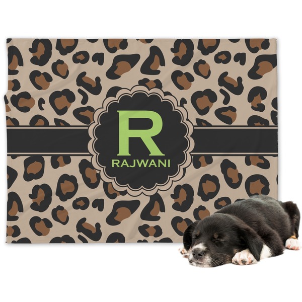Custom Granite Leopard Dog Blanket (Personalized)
