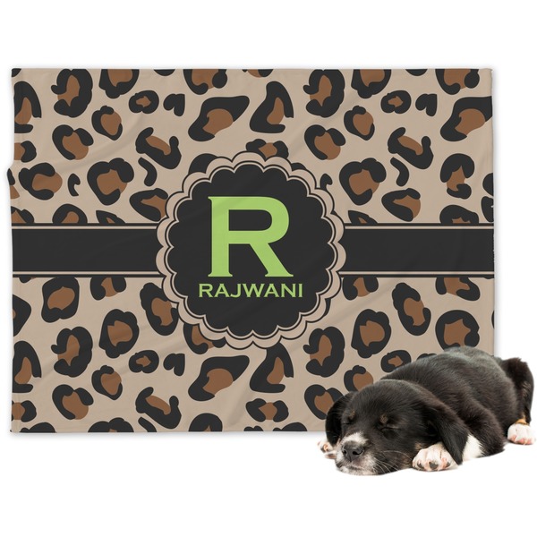 Custom Granite Leopard Dog Blanket (Personalized)