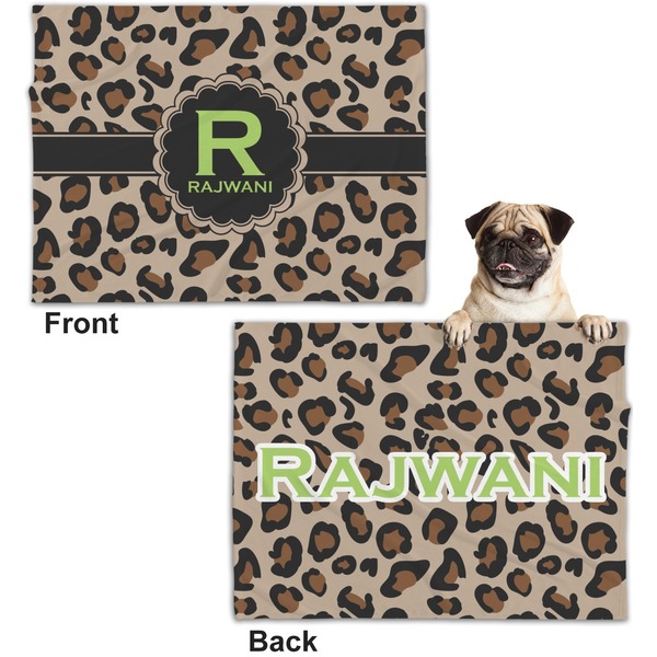 Granite Leopard Microfleece Dog Blanket - Regular - Front & Back