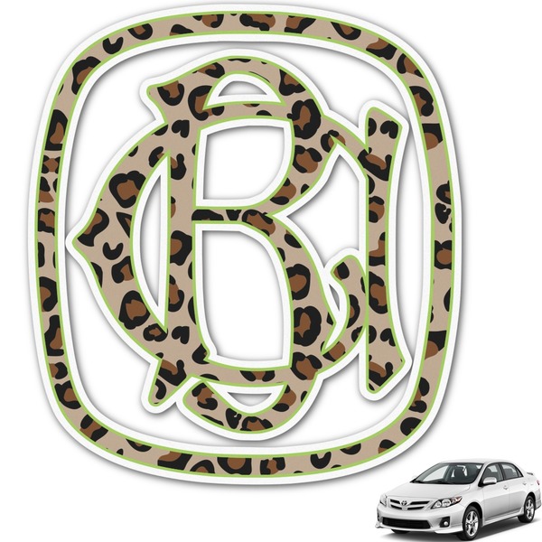 Custom Granite Leopard Monogram Car Decal (Personalized)