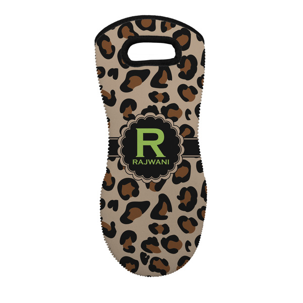 Custom Granite Leopard Neoprene Oven Mitt w/ Name and Initial