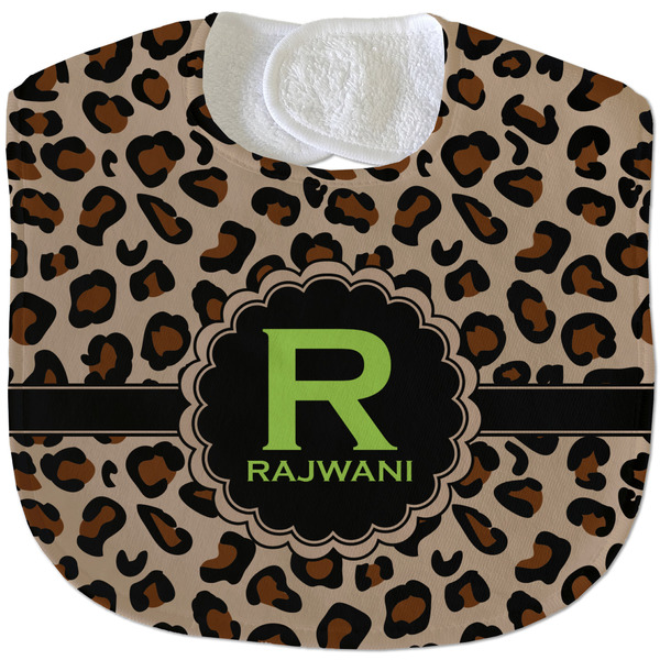 Granite Leopard New Baby Bib - Closed and Folded