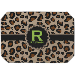 Granite Leopard Dining Table Mat - Octagon (Single-Sided) w/ Name and Initial