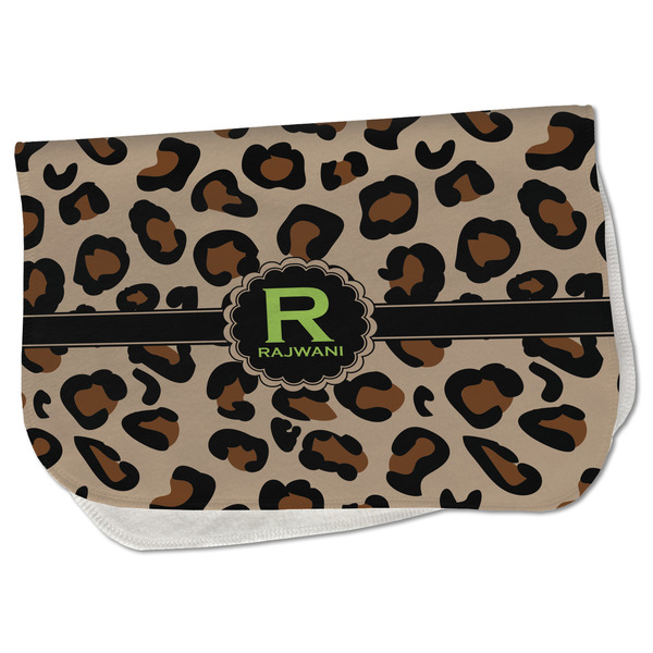 Custom Granite Leopard Burp Cloth - Fleece w/ Name and Initial