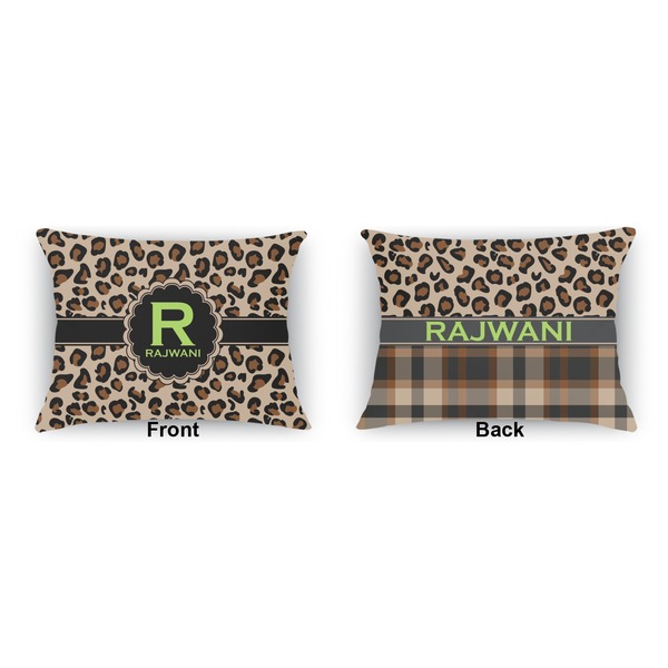 Granite Leopard  Outdoor Rectangular Throw Pillow (Front and Back)