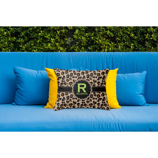 Granite Leopard Outdoor Throw Pillow  - LIFESTYLE (Rectangular - 20x14)