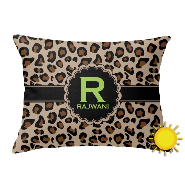 Custom Granite Leopard Outdoor Throw Pillow (Rectangular) (Personalized)