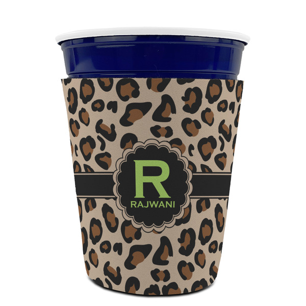 Granite Leopard Party Cup Sleeves - without bottom - FRONT (on cup)