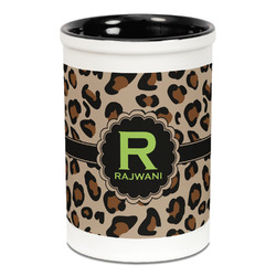 Granite Leopard Ceramic Pencil Holders - Black
