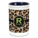 Granite Leopard Ceramic Pencil Holders - Blue