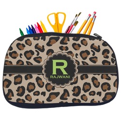 Granite Leopard Neoprene Pencil Case - Medium w/ Name and Initial