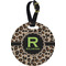 Granite Leopard Plastic Luggage Tag - Round (Personalized)