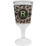 Granite Leopard Wine Tumbler - 11 oz Plastic (Personalized)