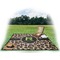 Granite Leopard Picnic Blanket - with Basket Hat and Book - in Use