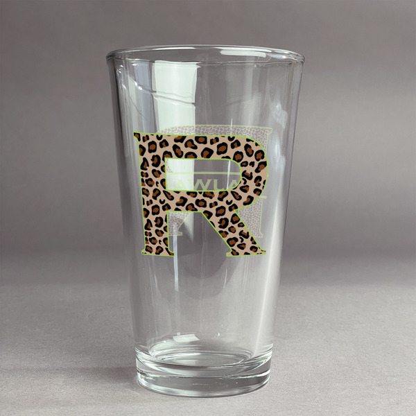 Custom Granite Leopard Pint Glass - Full Color Logo (Personalized)