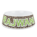 Granite Leopard Plastic Dog Bowl - Medium (Personalized)