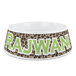Granite Leopard Plastic Dog Bowl (Personalized)