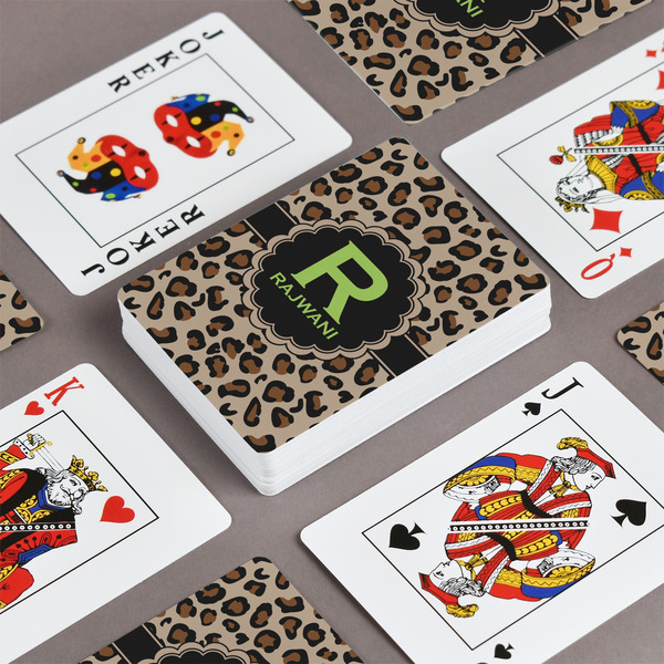Granite Leopard Playing Cards - Front & Back View