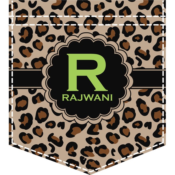 Custom Granite Leopard Iron On Faux Pocket (Personalized)
