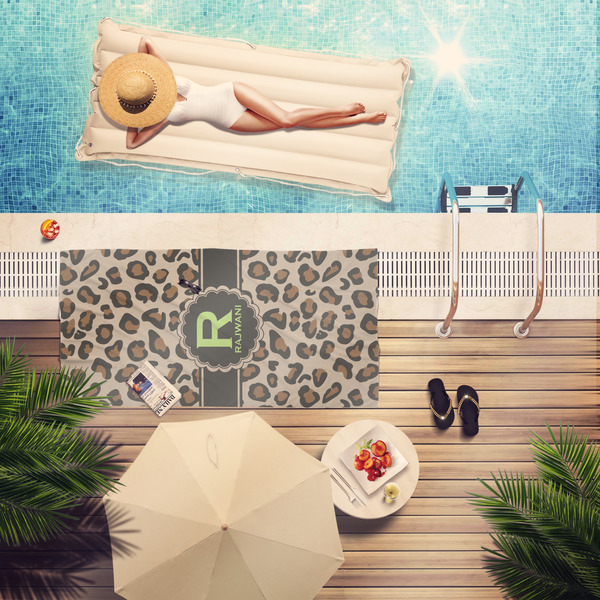 Granite Leopard Pool Towel Lifestyle