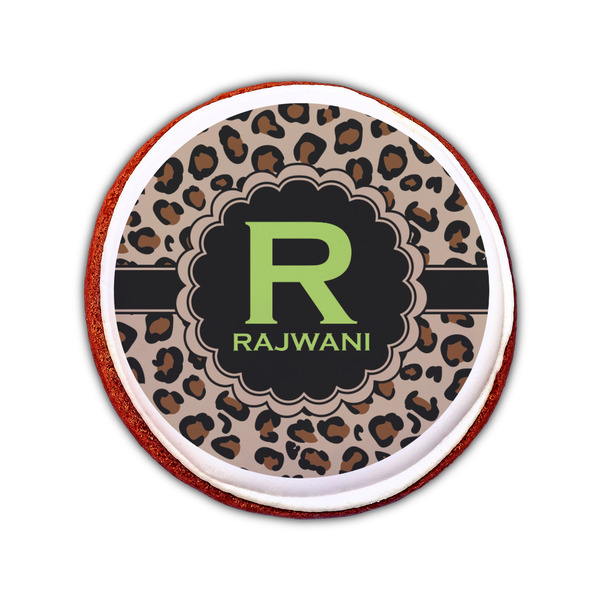 Granite Leopard Printed Icing Circle - Small - On Cookie