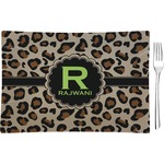 Granite Leopard Rectangular Glass Appetizer / Dessert Plate - Single or Set (Personalized)
