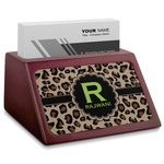Granite Leopard Red Mahogany Business Card Holder (Personalized)