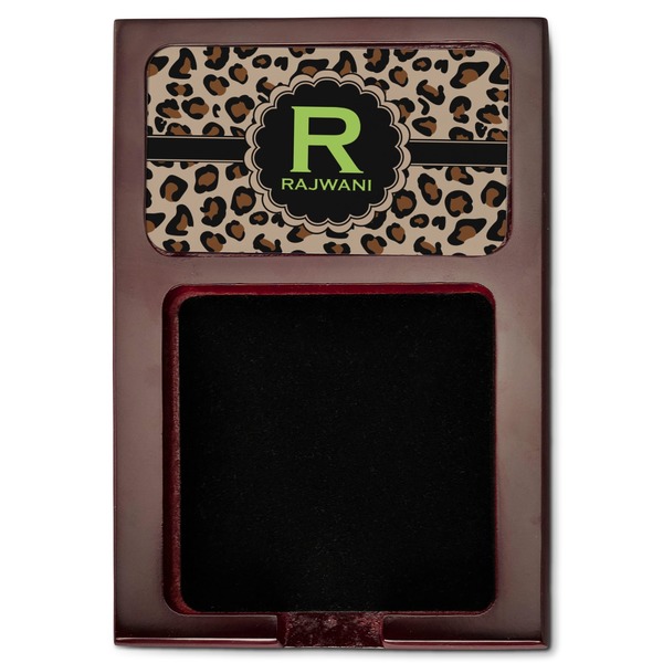 Granite Leopard Red Mahogany Sticky Note Holder - Flat