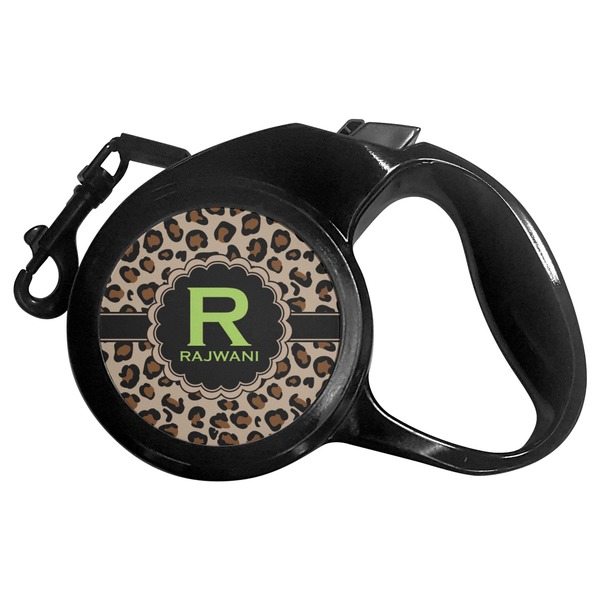 Custom Granite Leopard Retractable Dog Leash - Medium (Personalized)