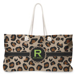 Granite Leopard Large Tote Bag with Rope Handles (Personalized)